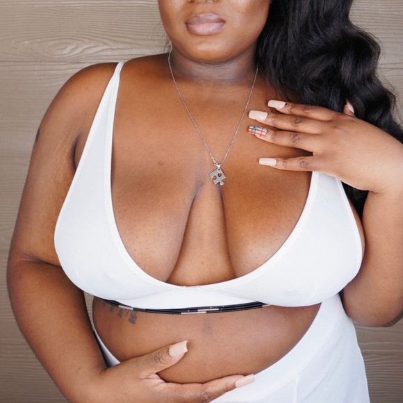 Ribbed Bralette & Brief Set Plus Size - Picture 3 of 4